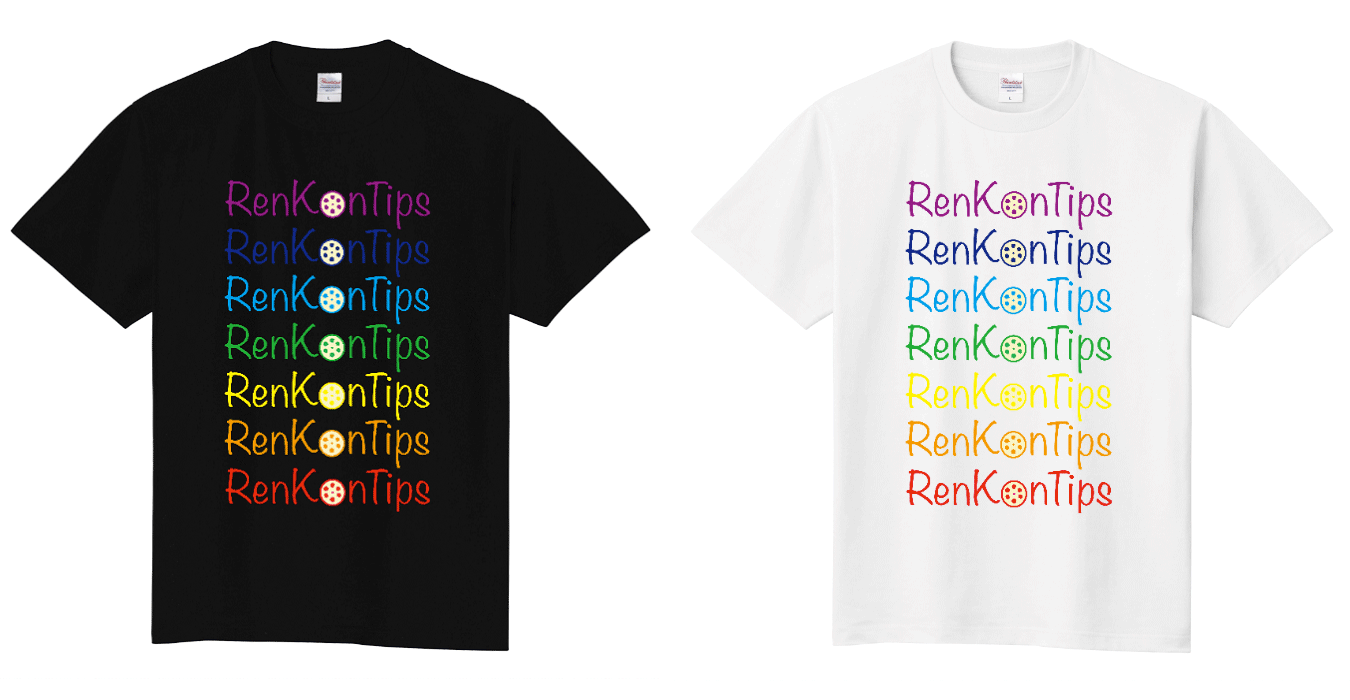 「RenKonTips」 Tシャツ（白/黒） Lサイズ